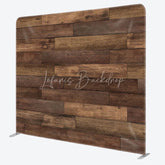 Lofaris Dark Wood Planks Double-Sided Tension Fabric Backdrop Rustic Faux Wooden Wall Farmhouse Photo Booth Background